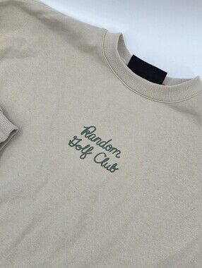 Random Golf Club Crew Neck Pullover Sweater Tan Men's Large L